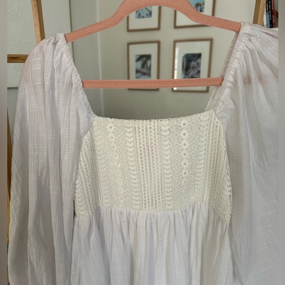 Pink Lily White long sleeve boho mini dress - Picture 6 of 7